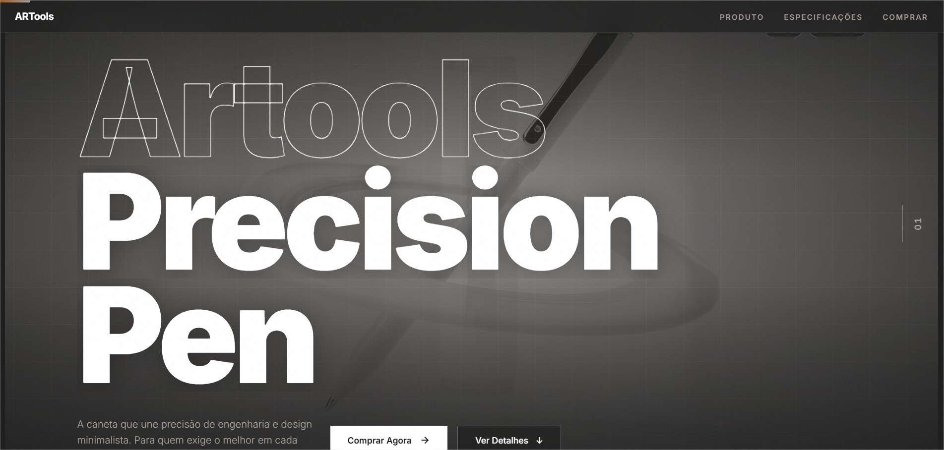ARTools Precision Pen — landing page de produto